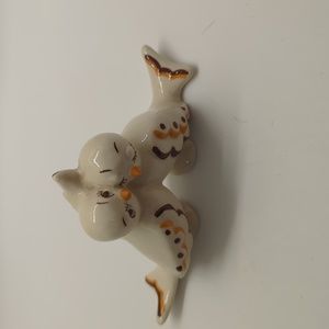 Vintage ceramic arts lovebirds